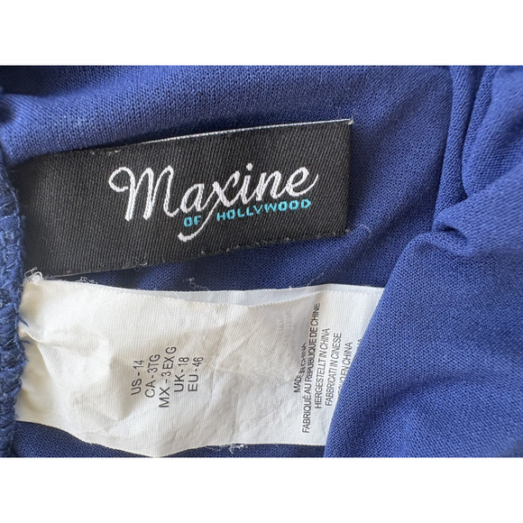 14 Maxine of Hollywood Women's Solid Blue Woven Boardshort Swim Shorts - Picture 2 of 4